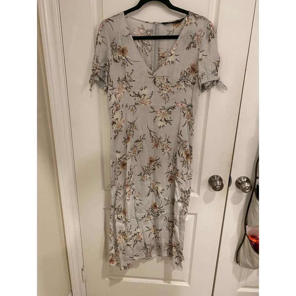 Women's Zara Floral Linen Long Dress Size S